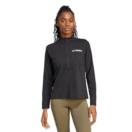 Image of adidas Women's Terrex Multi Climacool Half Zip Long Sleeve, Black, M