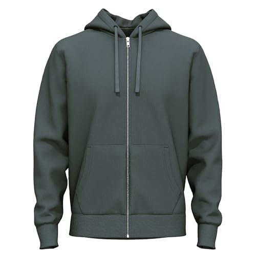 Image of SoftSpun Cotton black zip hoodie men UK Full zip hoodies mens Soft cotton zip-up hoodie men’s Premium 100% Organic Terry Cotton Plain