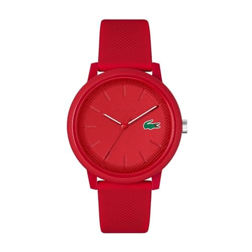 Image of Lacoste Analogue Quartz Watch for Men LACOSTE.12.12 Collection with Red Silicone Bracelet - 2011173