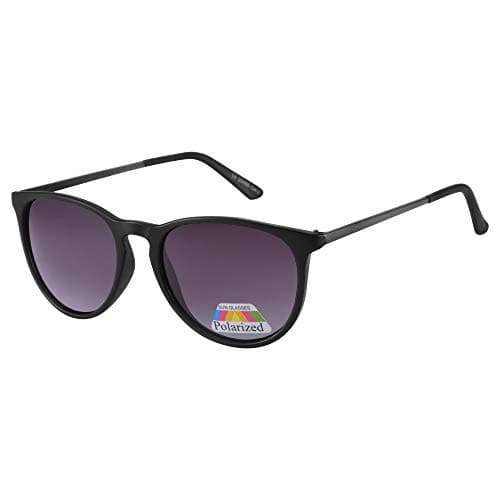 Image of ASVP Shop Mens Womens Classic Vintage Sunglasses Shades Vintage Retro Style Polarised (Matte Black, Gradient Smoke)