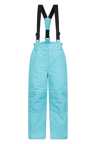 Image of Mountain Warehouse Honey Kids Snow Pants - Snowproof Childrens Trousers, Water Resistant Rain Pants with Zipped Pockets - for Sports, Skiing Holidays, Snowboarding Blue Kids Size 2-3 Years