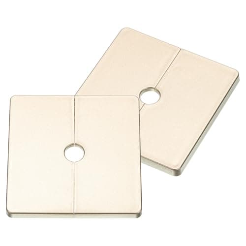 Image of sourcing map 2Pcs ABS Plastics Square Shaped Escutcheon Plate, Wall Split Flange, 12mm Diameter Wall-Mounted Pipe Mouth Decorative Cover, Gold