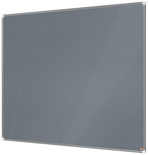 Image of Nobo Premium Plus Felt Notice Board 1500x1200mm – Grey |Pin Board for Wall, Office Noticeboard, Display Board, Felt Memo Board, Vision Board, Mood Board, EU Ecolabel Certified