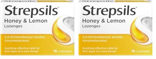 Image of Strepsils Honey and Lemon Lozenges, 16 Total, Soothing Relief, Sore Throat Relief, Immediate Prevention, Effective Antiseptics, Fast Acting Relief, Up to 2 Hours Relief, Sore Throat, Medication