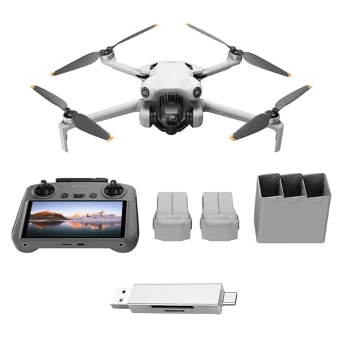 Image of DJI Mini 4 Pro Fly More Combo with DJI RC 2 (screen remote controller), Folding Mini-Drone with 4K HDR Video Camera for Adults, Under 0.549 lbs/249 g, 34-Min Flight Time, 2 Extra Batteries