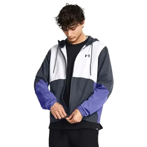 Image of Under Armour Mens Legacy Windbreaker Outerwear Top Grey/Starlight/Black M
