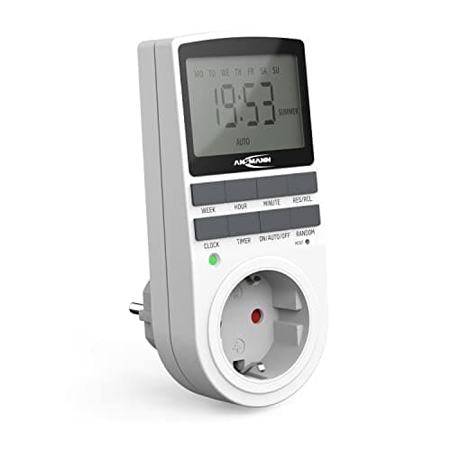 Image of ANSMANN AES4 Electrical Socket Timer (1 PCE) - Energy Saving Timer Socket with 10 Practical Programs - Adjustable Socket for Lighting, TV, WiFi Router, etc.