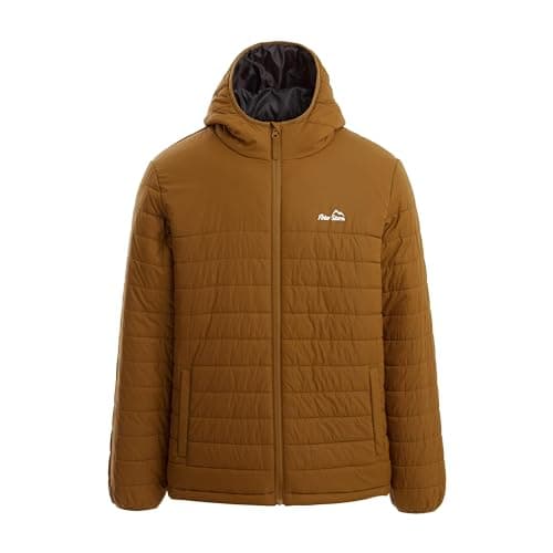 Image of Peter Storm Men’s Blisco Jacket with Hood & 2 Pockets, Insulated, Water Repellent & Lightweight Puffer Coat for Cold Weather & Winter (UK, Alpha, M, Regular, Regular, Light Brown)