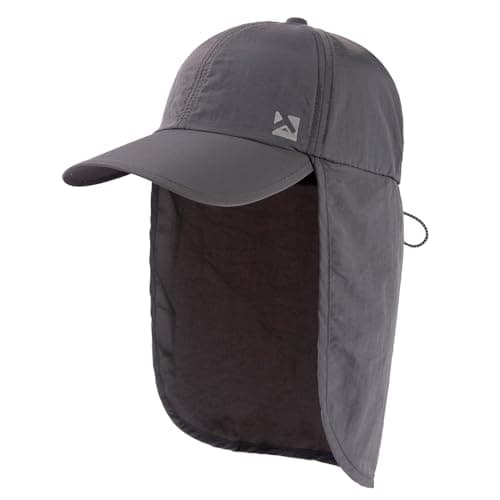 Image of TOP-EX XL/XXL Waterproof Baseball Cap Mens with Neck Cover UPF 50 Sun Hats Women, Foldable Summer Hats Safari Hiking Outdoor Hat Breathable Adjustable Dark Grey M/L