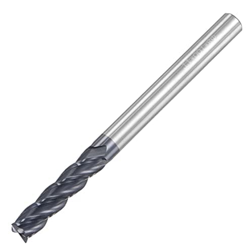 Image of sourcing map Square Nose End Mill, 8mm Tip Dia Solid Carbide AlTiN Coated CNC Router Bits 4 Flute Spiral Milling Cutter HRC45 with 8mm Shank 100mm (4-inch) Length