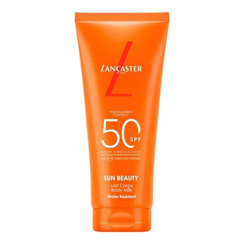 Image of Lancaster Sun Beauty Body Milk SPF50 100ml, Photoaging Control, Broad Spectrum Sun Protection, Lightweight Texture & Non-Greasy, Water Resistant Formula, Suitable for All Skin Types, Vegan