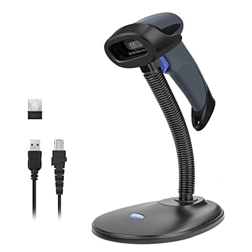 Image of NETUM Wireless 2D QR Barcode Scanner with Stand, 3 in 1 Bluetooth & 2.4GHz Wireless & USB Wired Automatic Bar code Imager Reader Handhold Scanner Gun Compatible for Laptops, Computers, Cashier, POS