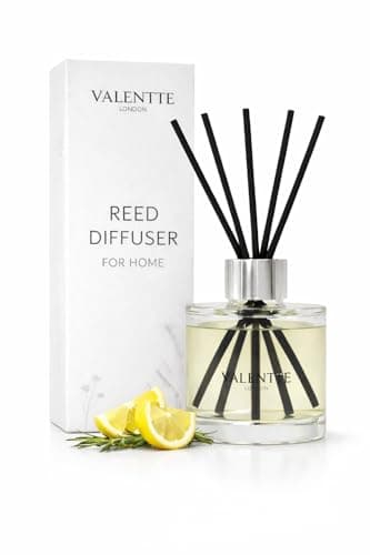 Image of Valentte Reed Diffuser - Lemongrass & Rosemary Scent | Essential Oil Aroma for Home | 100 ml
