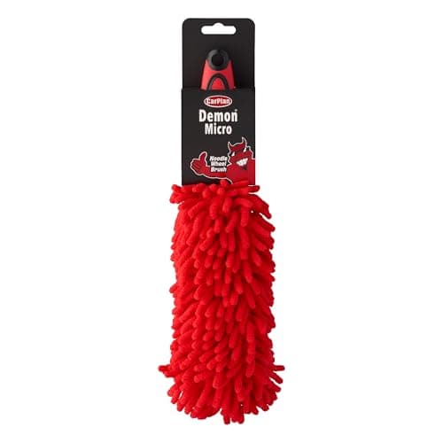 Image of CarPlan Demon Microfibre Noodle Wheel Brush – 2-in-1 Flexible Car Wheel Cleaner for Lacquered, Chrome, Painted & Polished Wheels – Gently Removes Dirt, Grime & Road Contaminants