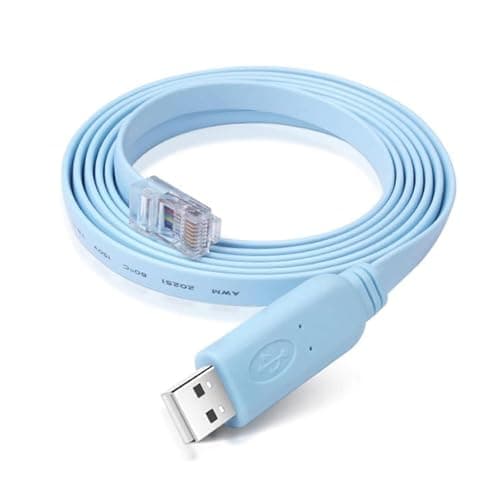Image of Qneneam 1.8M/5.9FT USB Console Cable to RJ45, Console Cable Compatible Cisco, 6 Ft RS232 Replacement Rollover Compatible with Juniper Windows 10/8/Vista Mac Linux, Ideal for Network Setup (Blue)