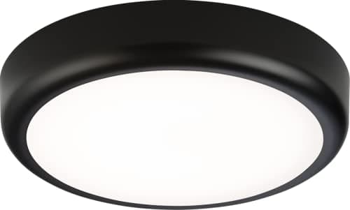 Image of Knightsbridge LED Bathroom IP65 9W CCT Adjustable Wall or Ceiling mounting Bulkhead Fitting with Black Trim 256mm BT9ACTB
