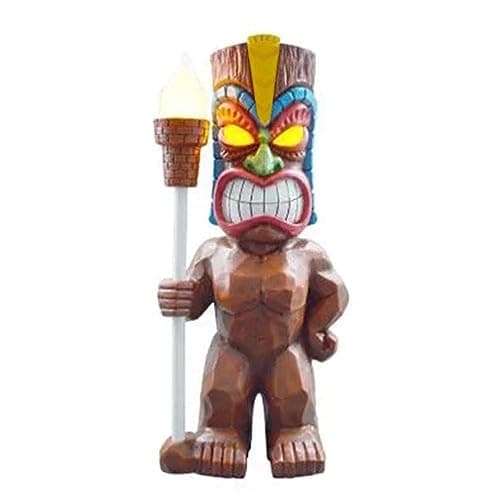 Image of Yusat Tiki Statue with Solar Light, Solar Lamp Totem Figurine Ornaments Waterproof Garden Sculptures for Porch Lawn Decor
