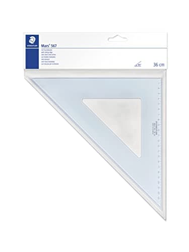 Image of STAEDTLER 567 36-45 Mars Set Square, 36cm 45/45 Degree - Transparent (Pack of 1)