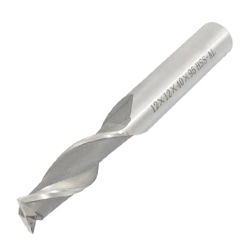Image of sourcingmap 12x12x40x95mm 2 Flutes Straight Shank HSS-AL End Mill Milling Cutter