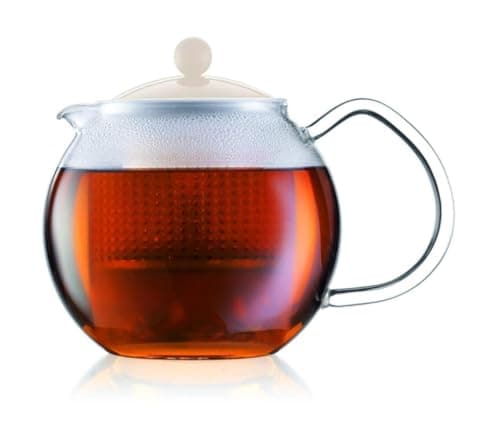 Image of BODUM Assam Tea Press with Glass Handle and Coloured Plastic Lid, 0.5 L (17 oz) - Black