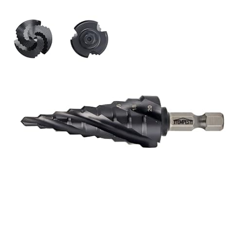 Image of ITEMPESTI Step Drill Bit M35 Cobalt with TiAlN Coating (4-20mm/9 Steps) for Metal, Stainless Steel & Wood