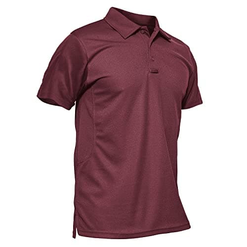 Image of KEFITEVD Men's Quick Dry Polo Shirts Breathable Lightweight Golf T Shirts for Men Summer Short Sleeve Tops,Wine Red,2XL