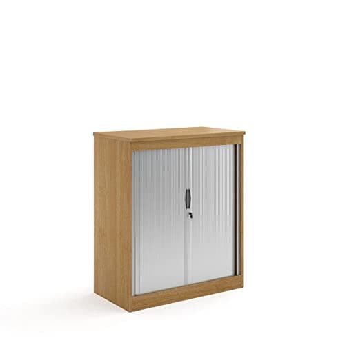 Image of Mr Office Furniture Ltd Systems horizontal tambour door cupboard 1200mm high (Oak)