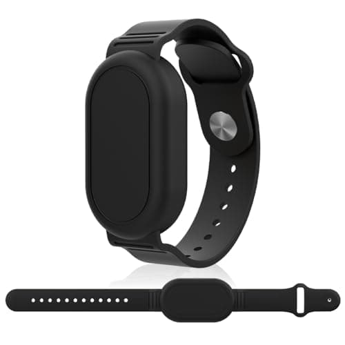 Image of Ainiv Bracelet for Galaxy SmartTag 2, Waterproof Silicone Wristband Holder with Full Coverage Design, Compatible with Samsung Smart Tag 2, for Children, Elderly People (Black)