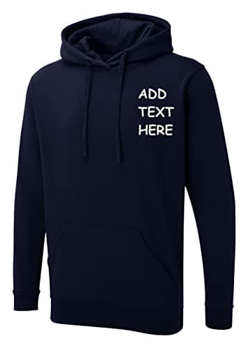 Image of Personalised embroidered Logo or text UX4 Unisex sweatshirt hoodie workwear From XS to 6XL(XXL, NAVY)