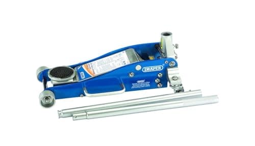 Image of Draper 31479 Aluminium/Steel Trolley Jack with Quick Lift Facility, 2.5 Tonne Capacity , Blue