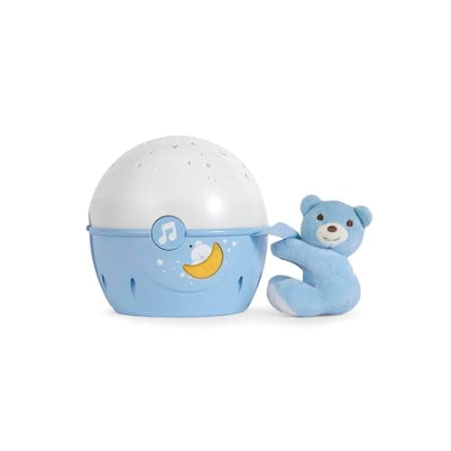 Image of Chicco Next2Stars Baby Night Light, Blue, Star Light Projector for Cots and Cribs, Sound Sensor, 3 Light Effects and Music