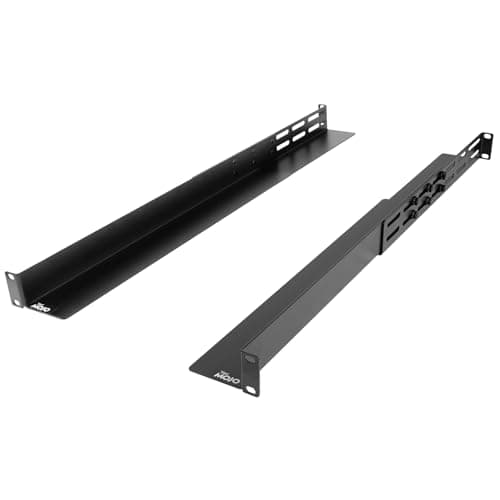 Image of Tecmojo 1U Rack Mount Rail,4-Post Fully Server Rack Shelf Rail with 20.9"-32" Adjustable Depth, Fit for Non-Rack Mountable Server/Networking/AV/IT Equipment