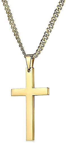 Image of Lifetime Bling 18K Gold Cross Chain Pendant Necklace 3MM Solid Clasp for Men,Women,Teens. Small for Charms Miami Cuban Curb Link Diamond Cut (22)