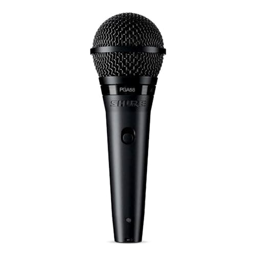 Image of Shure PGA58 Dynamic Microphone - Handheld Mic for Vocals with Cardioid Pick-Up Pattern, Discrete On/Off Switch, Stand Adapter and Zipper Pouch (PGA58-XLR-E)