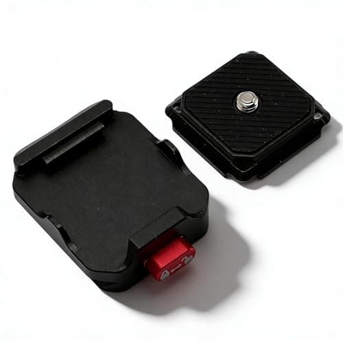 Image of Camera Quick Release Plate, Aluminum 1/4 Inch 3/8 Inch Thread, QR Camera Mount Plate for DSLR Stabilizer Tripods - Secure Lock Design, Compatibility with Velbon CX440 EF - 61