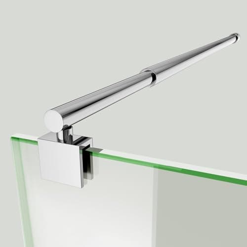 Image of S'AFIELINA Shower Screen Support Bar, 700mm to 1200mm 304 Stainless Steel Adjustable Support Bar for Wet Room Shower Enclosures, Bath Panel, Fits 8-10mm Glass Frameless Shower Door