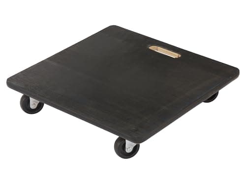 Image of Transport Dolly, Heavy Duty 400kg Capacity Wooden Platform Trolley with Carry Handle and Swivel Castors for Moving Furniture, Appliances, Equipment (Rubber Top)