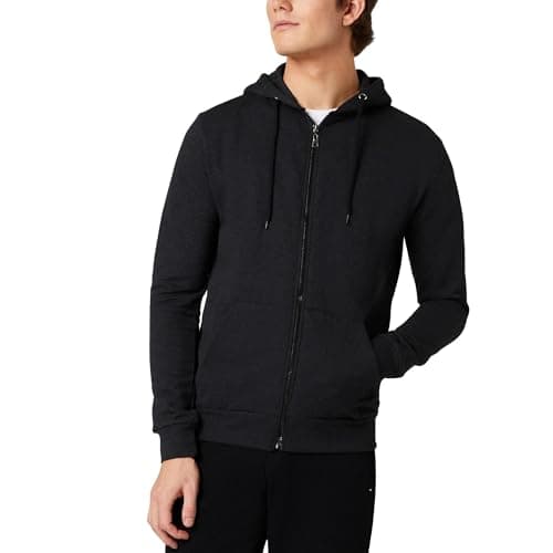 Image of FM London Men's Zipped Hoodie - Zip Up Hoodie Ideal for Casual and Sportswear - Soft and Durable with Fleece Lining