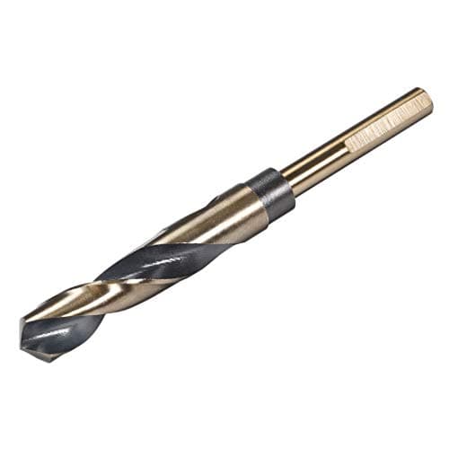Image of sourcing map Reduced Shank Twist Drill Bits 16.5mm Black Nitride & Gold Titanium Coated High Speed Steel 4341 with 10mm (3/8") Shank for Stainless Steel Alloy Metal Plastic Wood
