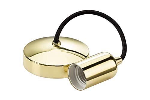 Image of Knightsbridge 6 Inch E27 Contemporary Pendant Set in Polished Brass