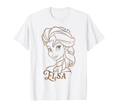 Image of Disney Princess Celebration Minimalist Lines Frozen Elsa T-Shirt