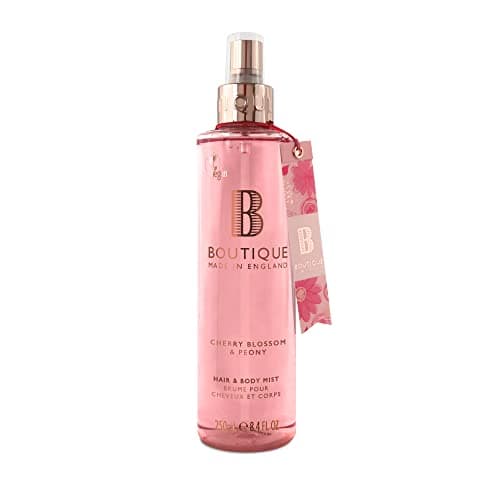 Image of Boutique Body Spray 250ml - Cherry Blossom and Peony Fragrance Womens Hair & Body Mist - Refreshing, Moisturising With Essential Oils - Vegan - Made In England