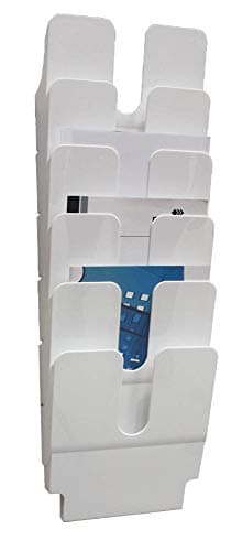Image of Durable FLEXIPLUS 6 A4 Portrait Literature Holder - White - Easy To Install Wall Mounted Document Holder - Perfect For Flyers, Brochures, Etc.
