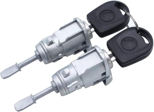 Image of TAKPART 1 Pair Front Left Right Door Lock Barrel Cylinder Compatible for VW Polo Fox Golf IV Bora Skoda Fabia Audi A6 604837167 604837168