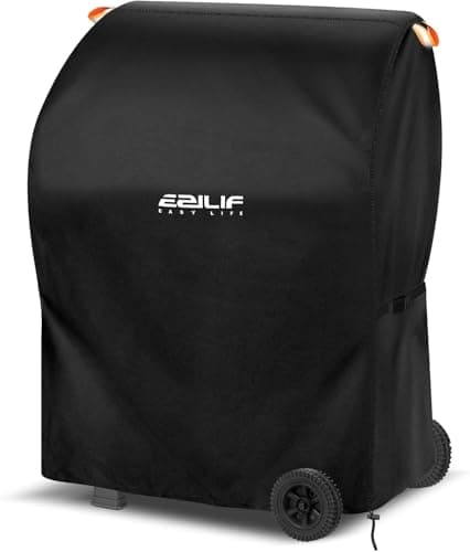 Image of Ezilif Waterproof Barbecue Covers-76x66x110 cm, Oxford Heavy Duty Large BBQ Cover with Reflective Strips, Rip-Proof, UV & Waterproof Outdoor Gas BBQ Cover for Weber, Brinkmann, Char Broil