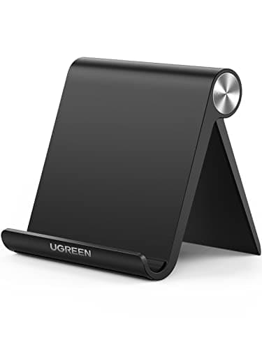 Image of UGREEN Phone Stand for Desk Mobile Phone Holder Adjustable Foldable Portable Filming Video Call Travel Mount Compatible with iPhone 17 Pro Max Air 16 15 14 13 12,Galaxy S25 S24 Ultra,Pixel 9 8(Black)