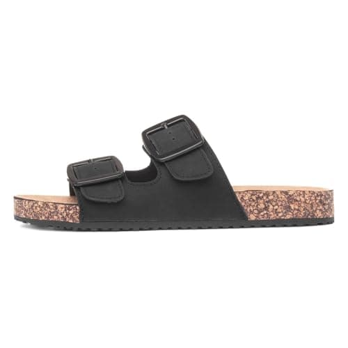 Image of Lilley Womens Black Buckle Footbed Mule Sandal - Size 4 UK - Black