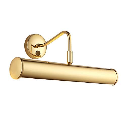 Image of National Lighting YOKER Traditional Decorative Brass Finish E14 LED Compatible Picture Wall Lamp Display Light with Rocker Switch 355mm
