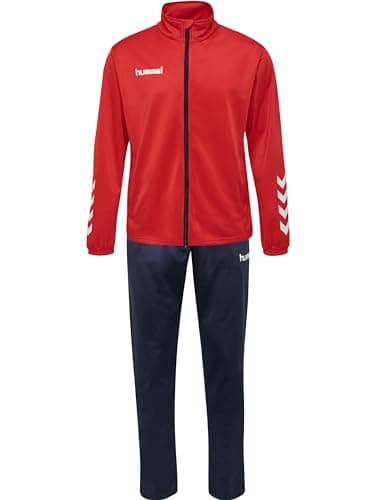 Image of hummel Men's Hmlpromo Poly Track Suit, True Red/Navy, M EU