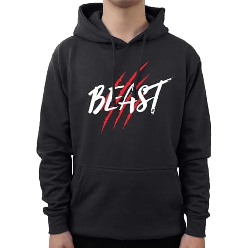 Image of Graphic Impact Beauty and The Beast Matching Set for Him And Her Unisex Hoodie Novelty Design Gift Idea Wife Husband Girlfriend Boyfriend Love Valentines Day Couples Matching Hoodies(Black,Beast,XXL)